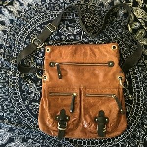 Leather messenger bag